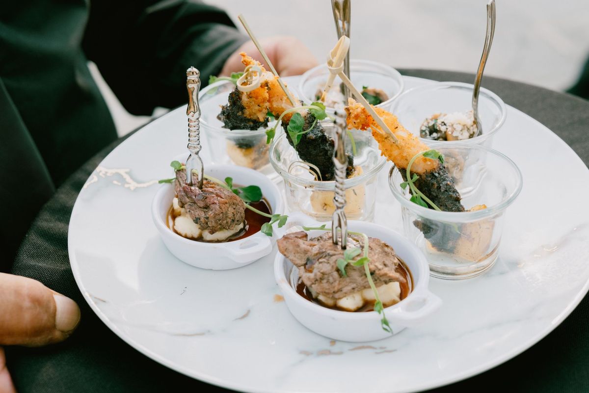 Guests dining together during a private catered gathering